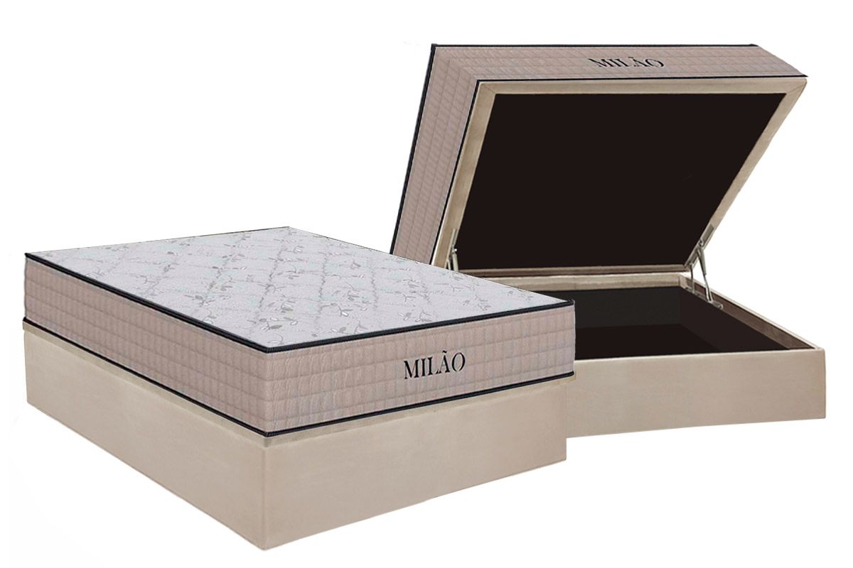 Cama Box Baú CRC +Colchão Espuma D33 Milão Orthoflex