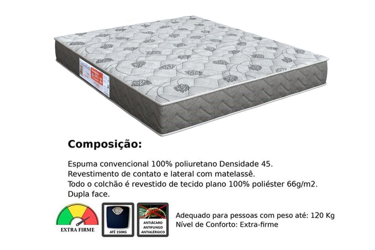 Cama Box CRC +Colchão D45 ComfortPedic Orthoflex