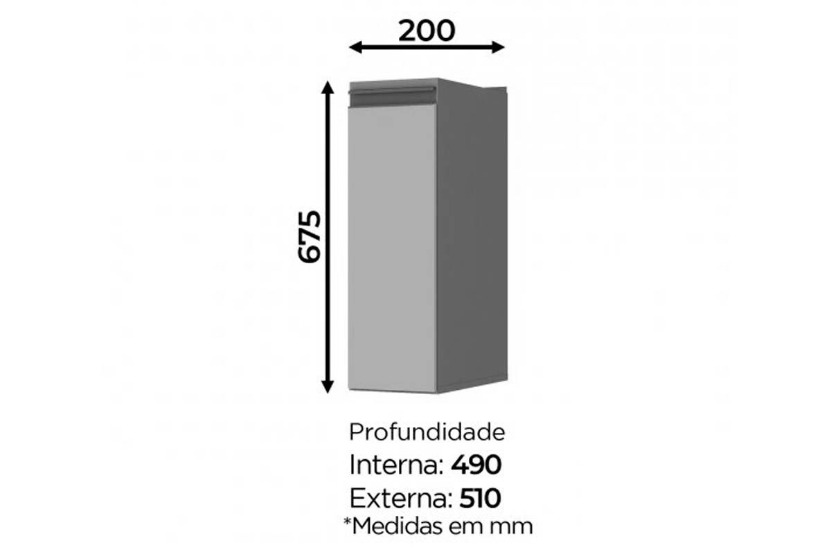 Bancada Ilha Cozinha Henn Gourmet Connect c/3 Portas 145cm