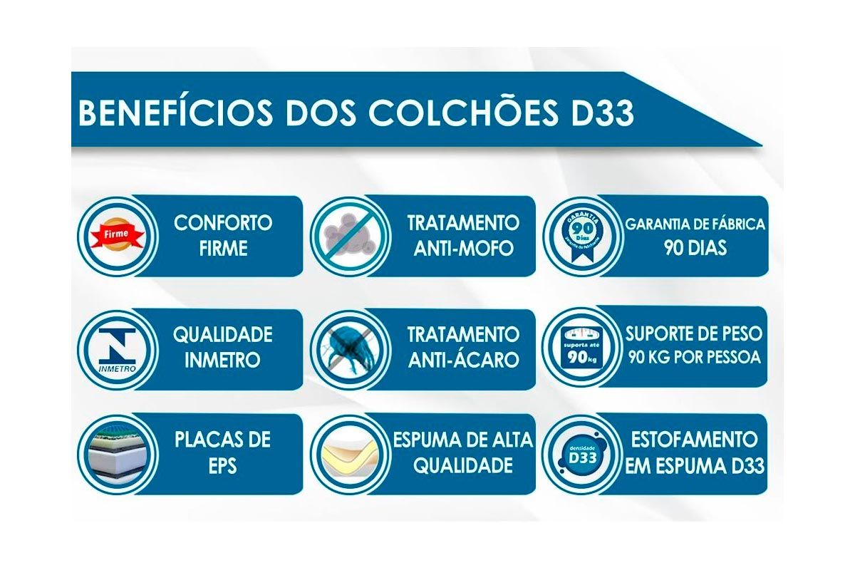 Cama Box Baú CRC +Colchão D33 ComfortPedic Orthoflex
