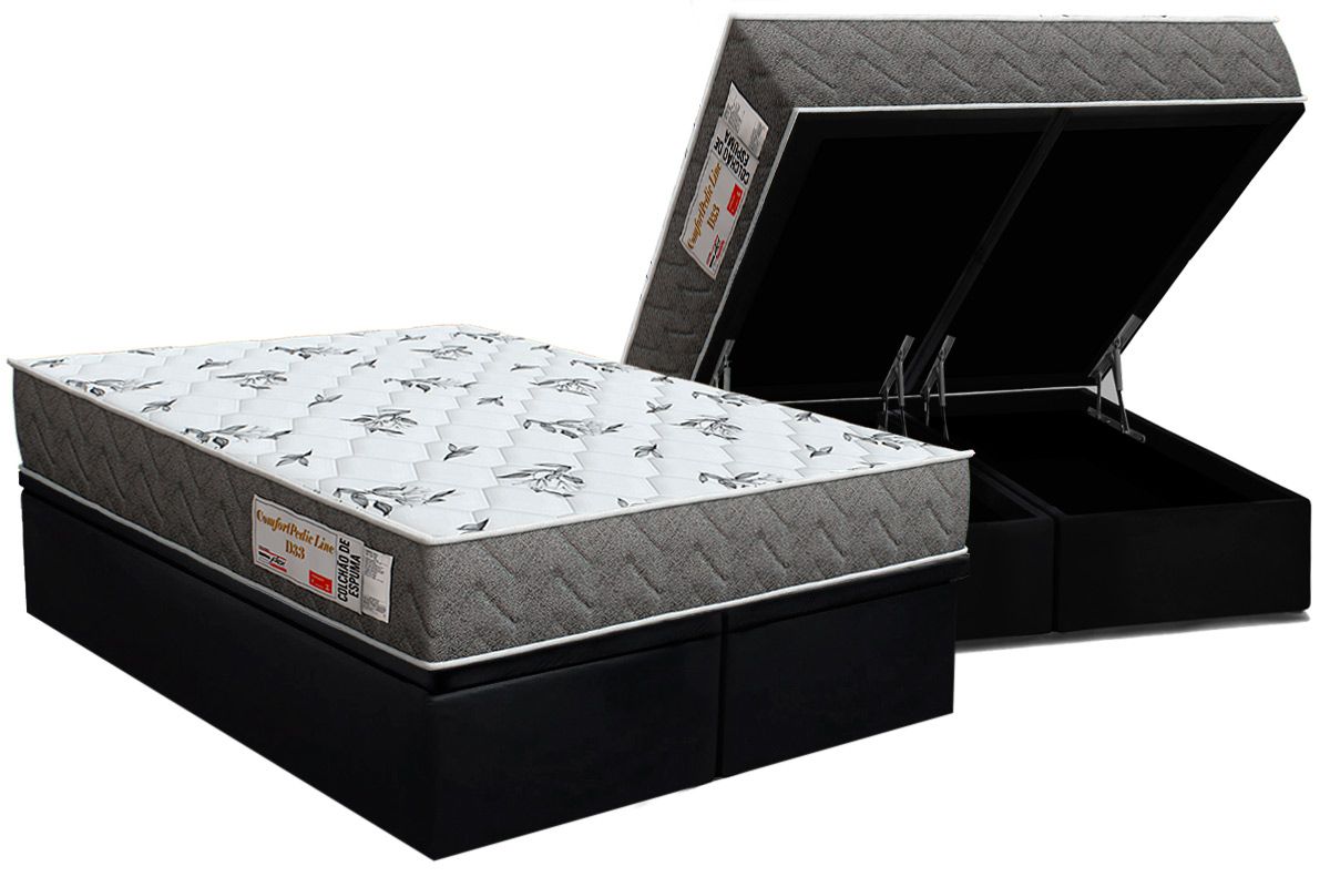 Cama Box Baú CRC +Colchão D33 ComfortPedic Orthoflex