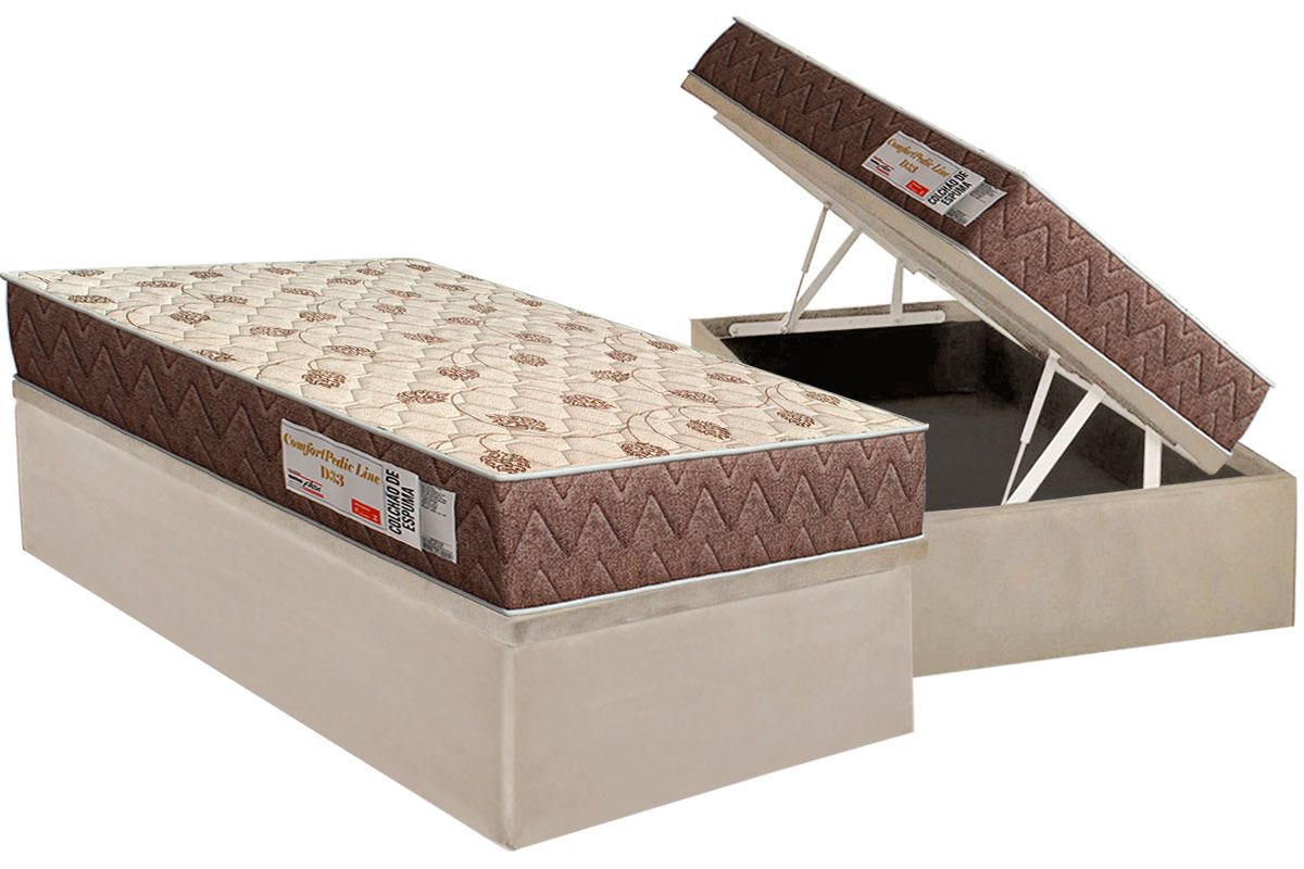 Cama Box Baú CRC +Colchão D33 ComfortPedic Orthoflex