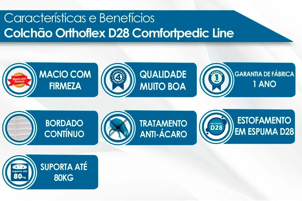 Cama Box CRC +Colchão D28 ComfortPedic Orthoflex
