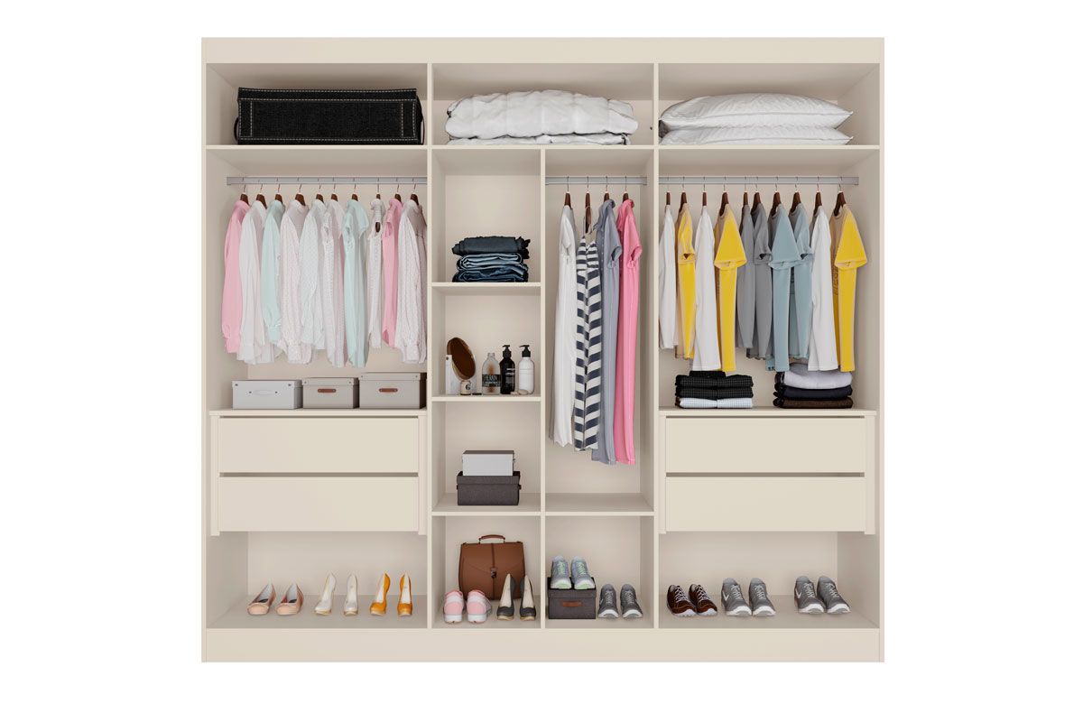 Guarda Roupa Casal 6 Portas 4Gavs Oxford Europa