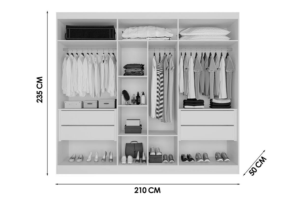 Guarda Roupa Casal 6 Portas 4Gavs Oxford Europa