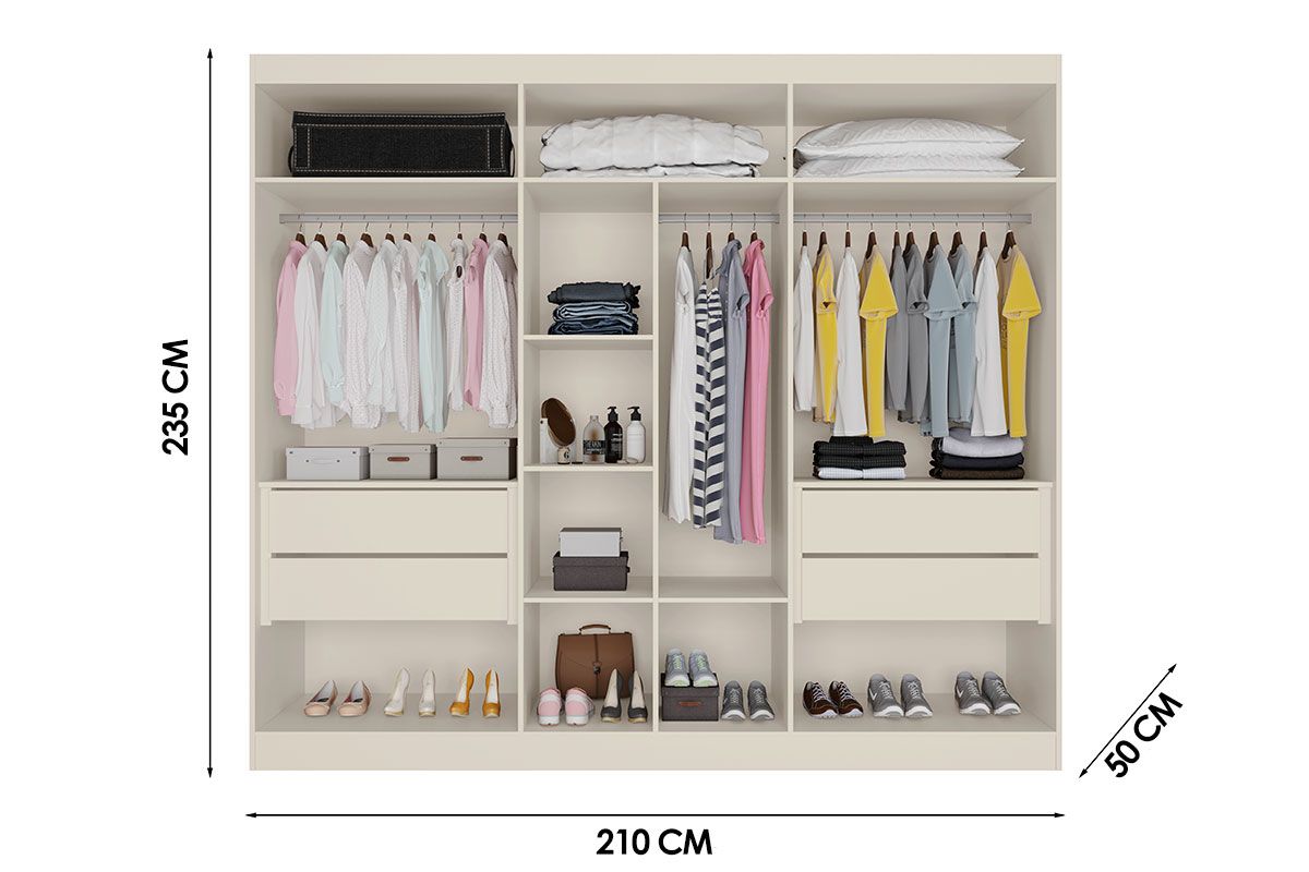 Guarda Roupa Casal 6 Portas c/Esp 4Gavs Oxford Europa