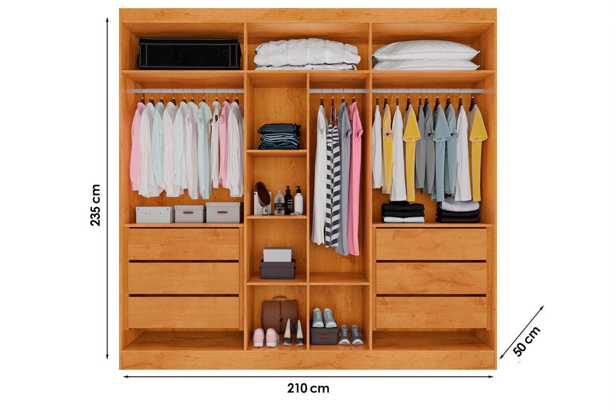 Guarda Roupa Casal 6 Portas 6Gavs Oxford Europa