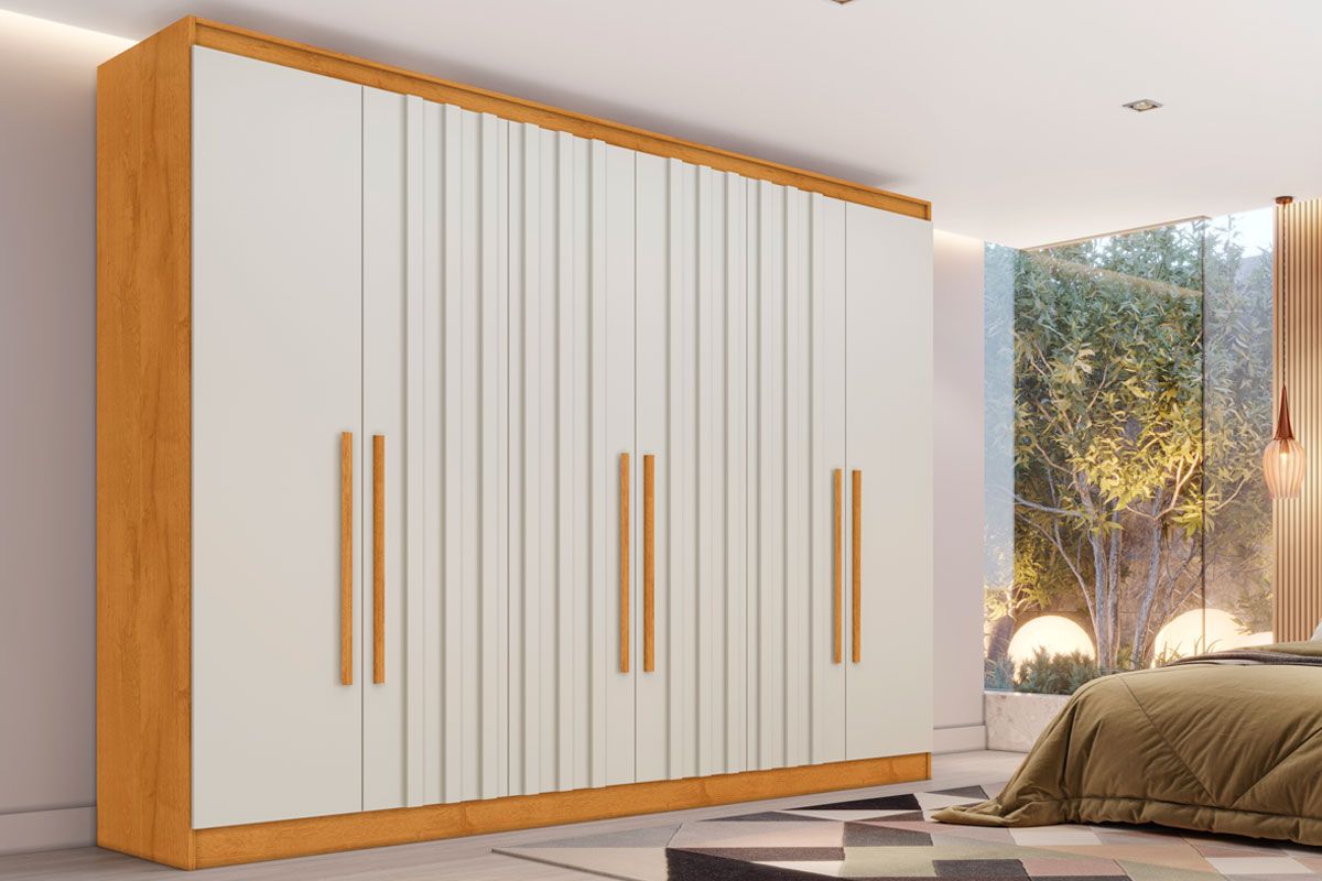 Guarda Roupa Casal 6 Portas 6Gavs Oxford EuropaPeroba/Off White
