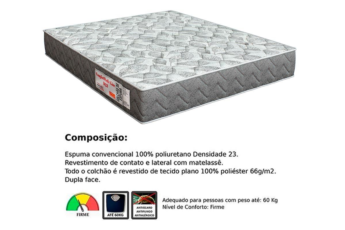 Cama Box CRC +Colchão D23 ComfortPedic Orthoflex