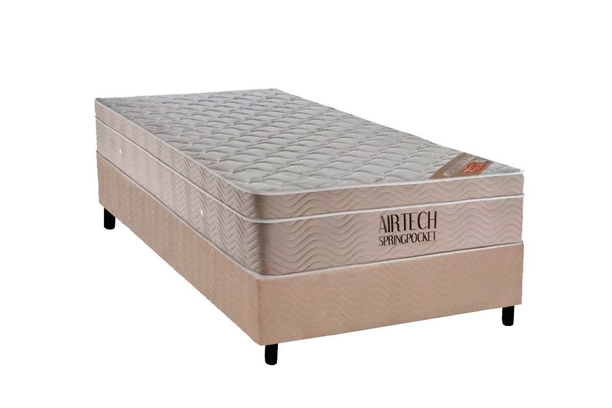 Cama Box CRC +Colchão Molas Airtech Ortobom
