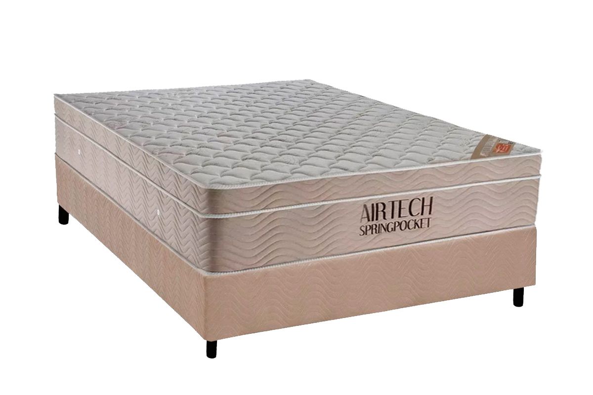 Cama Box CRC +Colchão Molas Airtech Ortobom