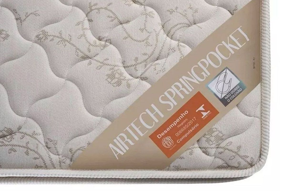 Cama Box Baú CRC +Colchão Molas Airtech Ortobom