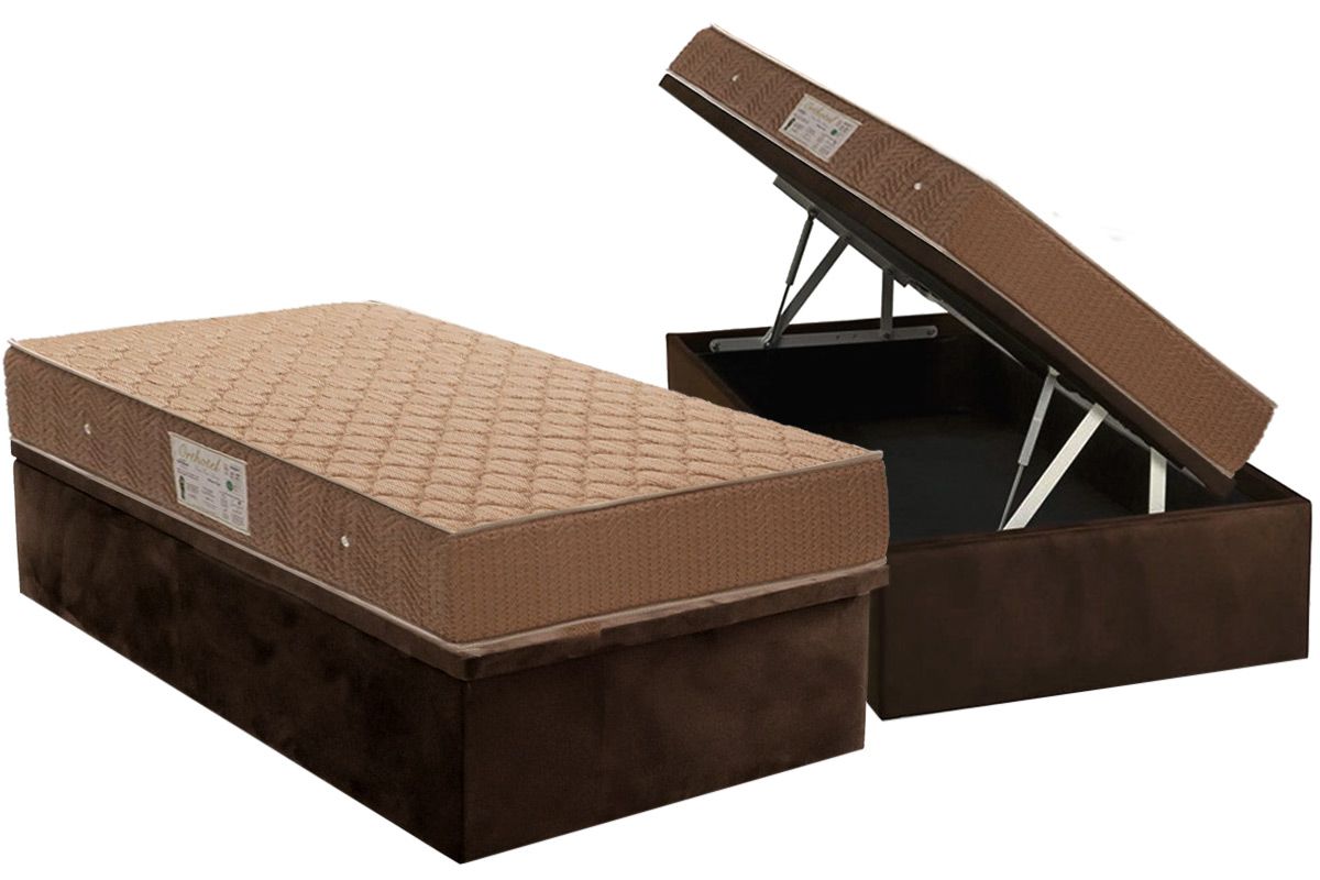 Cama Box Baú CRC +Colchão Molas Orthotel Ortobom