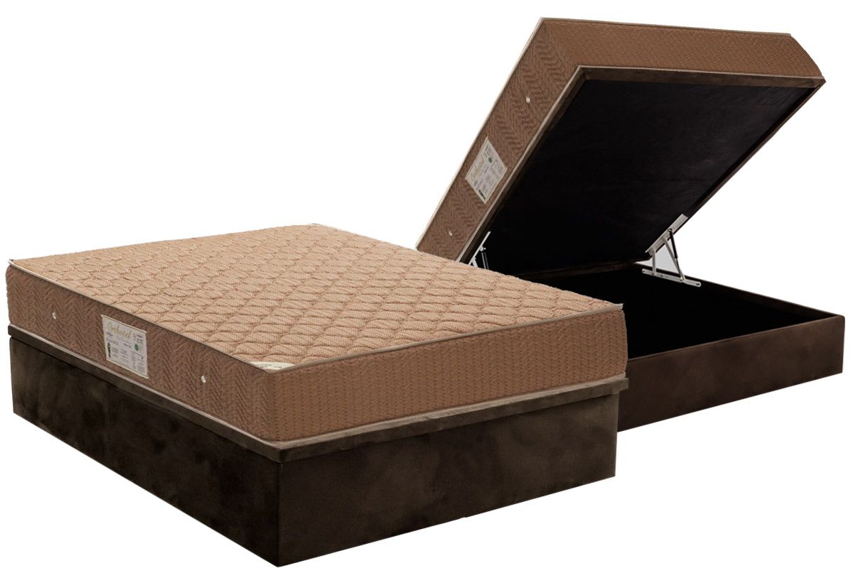Cama Box Baú CRC +Colchão Molas Orthotel Ortobom