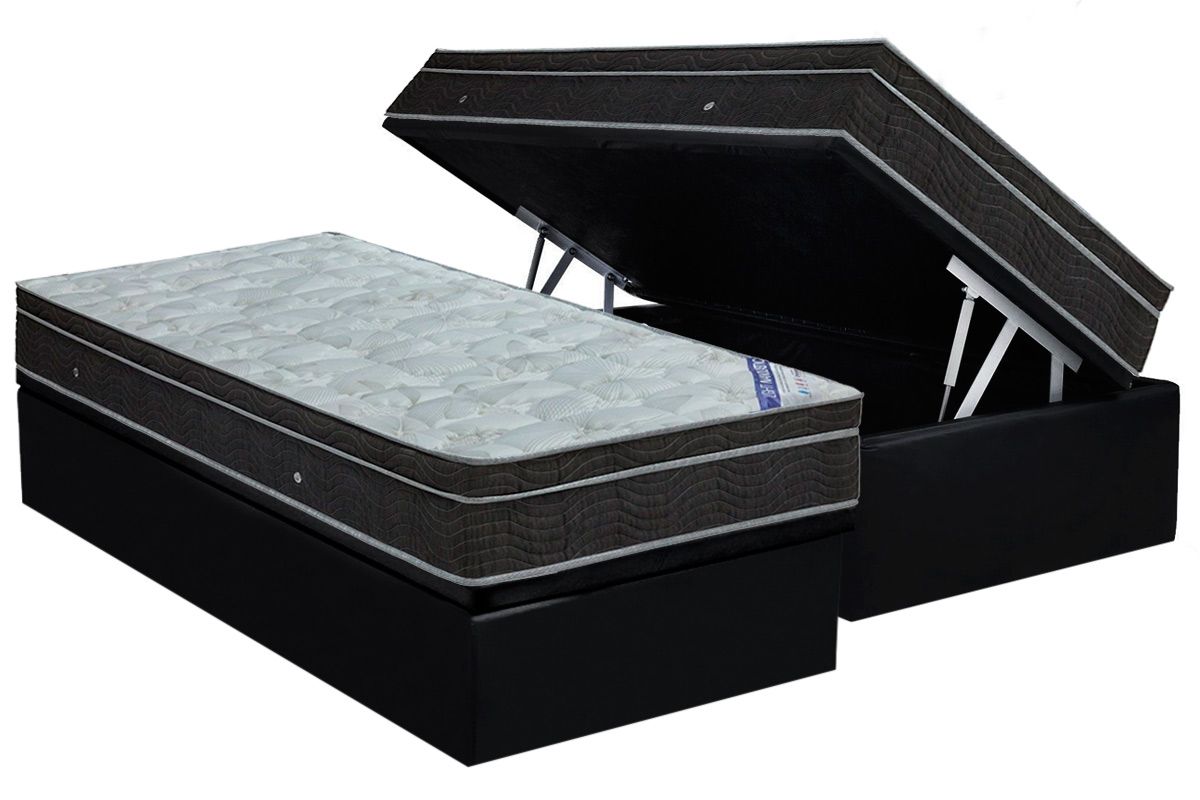 Cama Box Baú CRC +Colchão Molas Light Ortobom