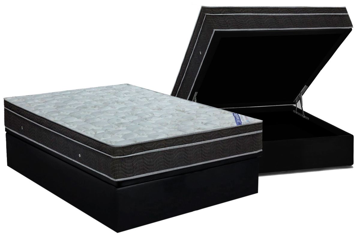 Cama Box Baú CRC +Colchão Molas Light Ortobom