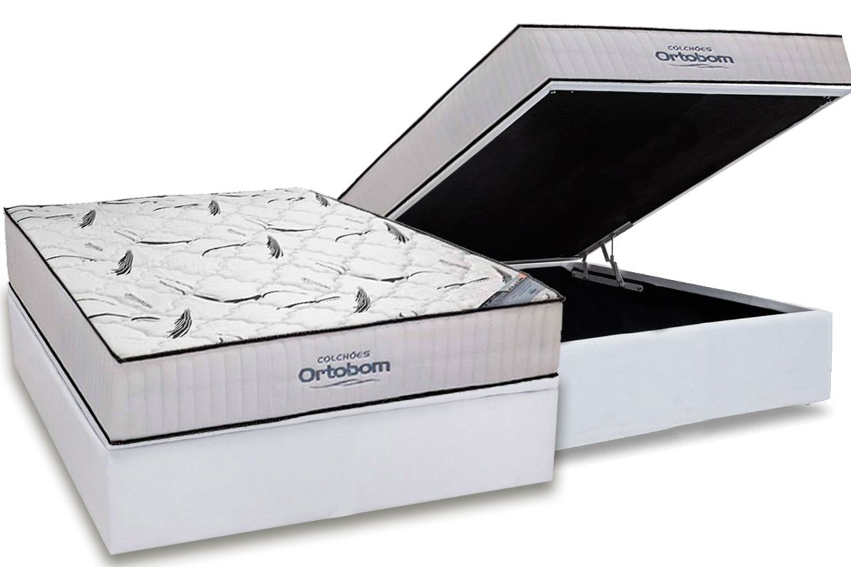 Cama Box Baú CRC +Colchão D45 Hight Foam Ortobom