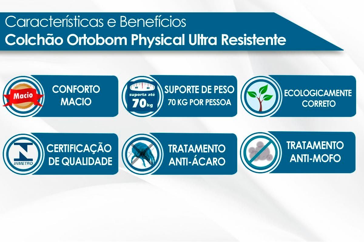Cama Box Baú CRC +Colchão D26 Physical Ultra Ortobom