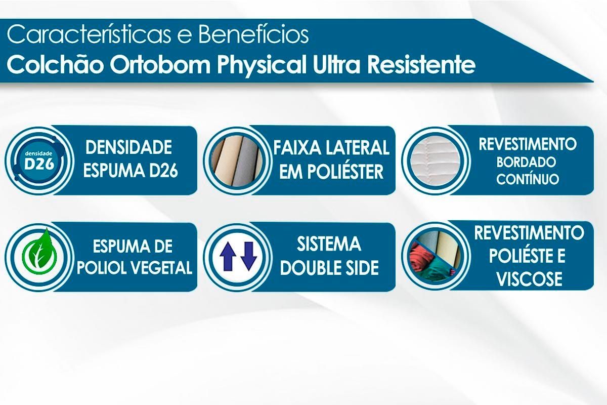 Cama Box Baú CRC +Colchão D26 Physical Ultra Ortobom