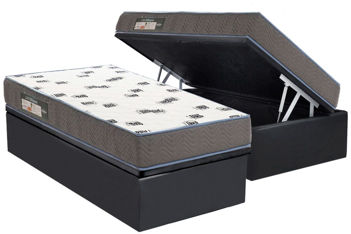 Cama Box Baú CRC +Colchão Espuma D33 Light Ortobom