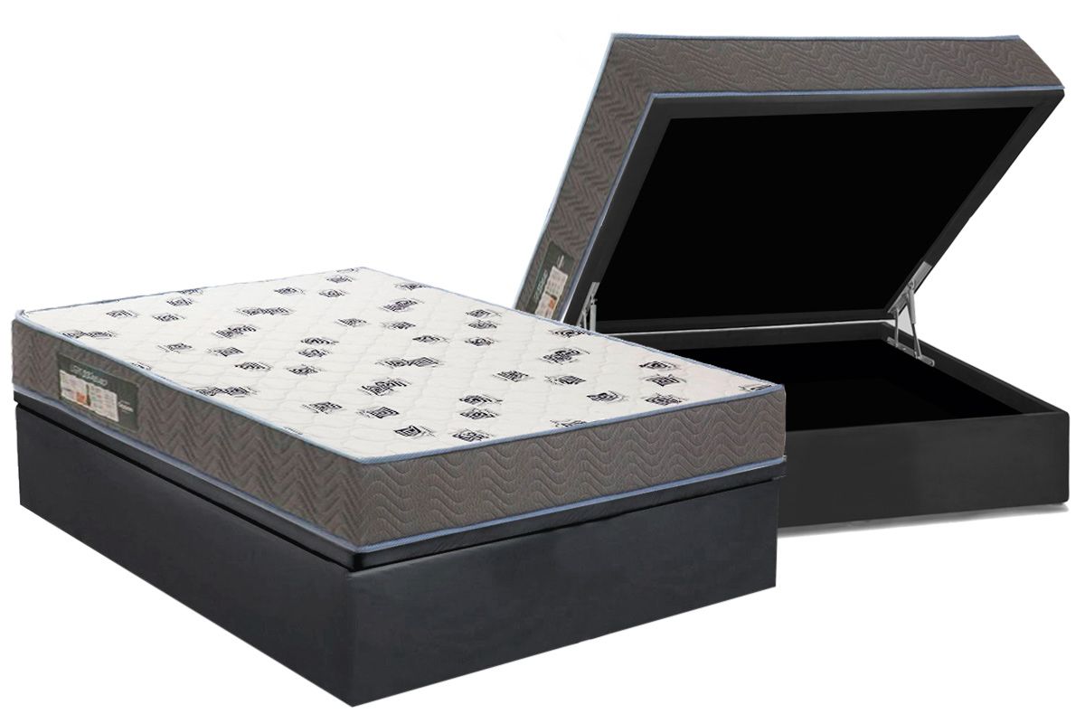 Cama Box Baú CRC +Colchão Espuma D33 Light Ortobom