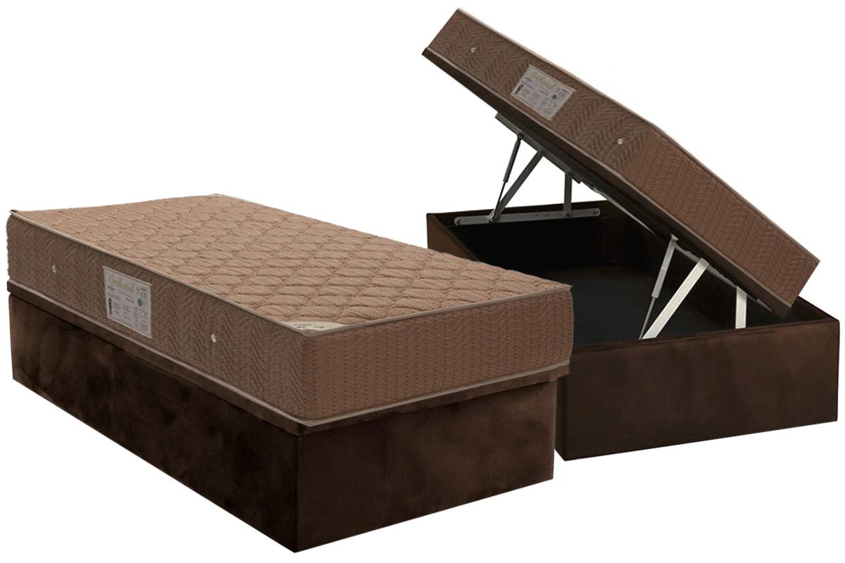Cama Box Baú CRC +Colchão Molas Orthotel Ortobom