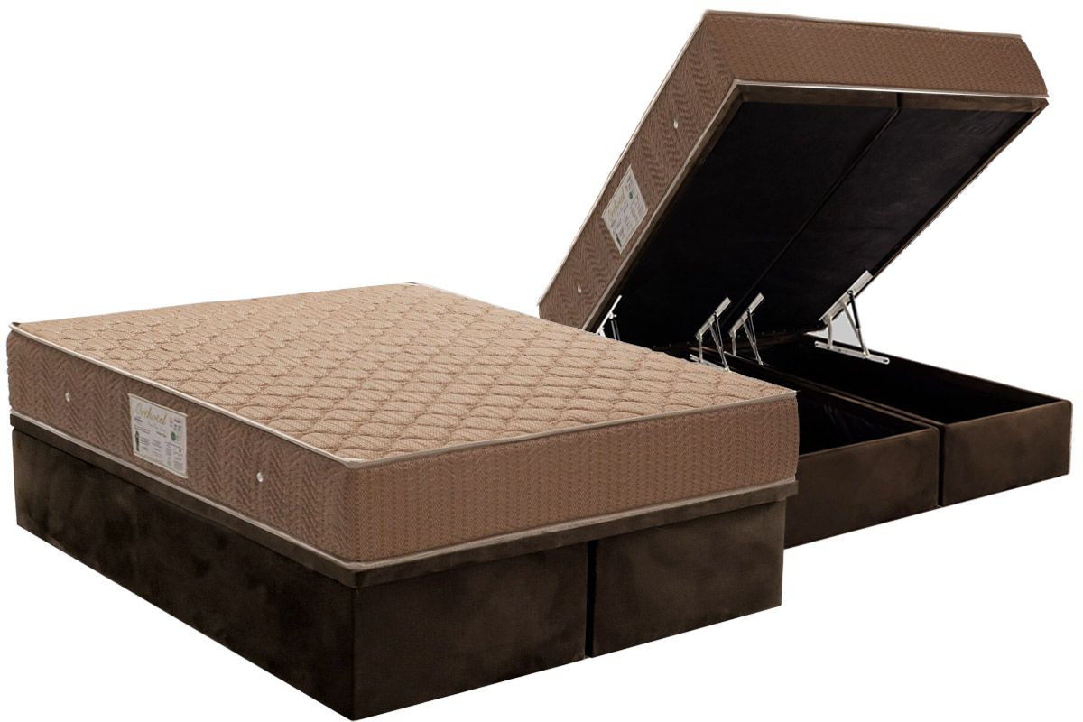 Cama Box Baú CRC +Colchão Molas Orthotel Ortobom