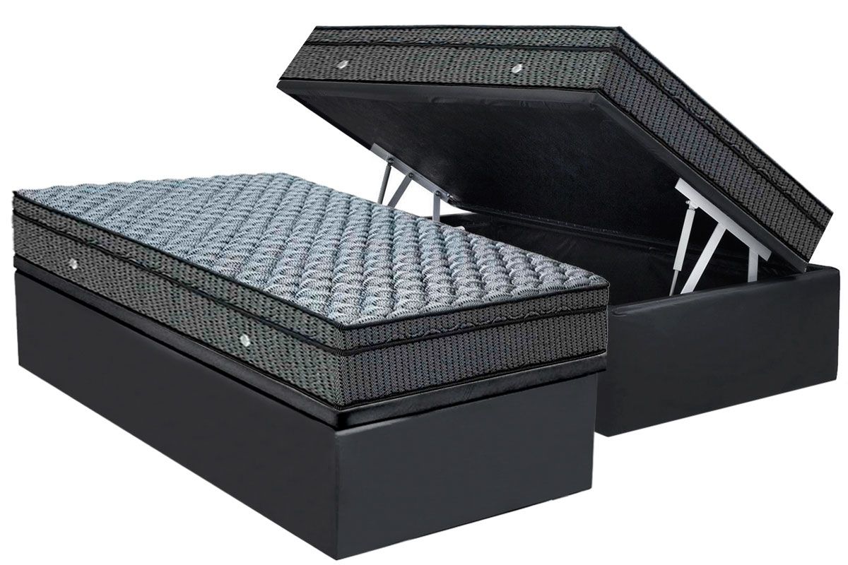 Cama Box Baú CRC +Colchão Molas Orthotel Luxo Ortobom