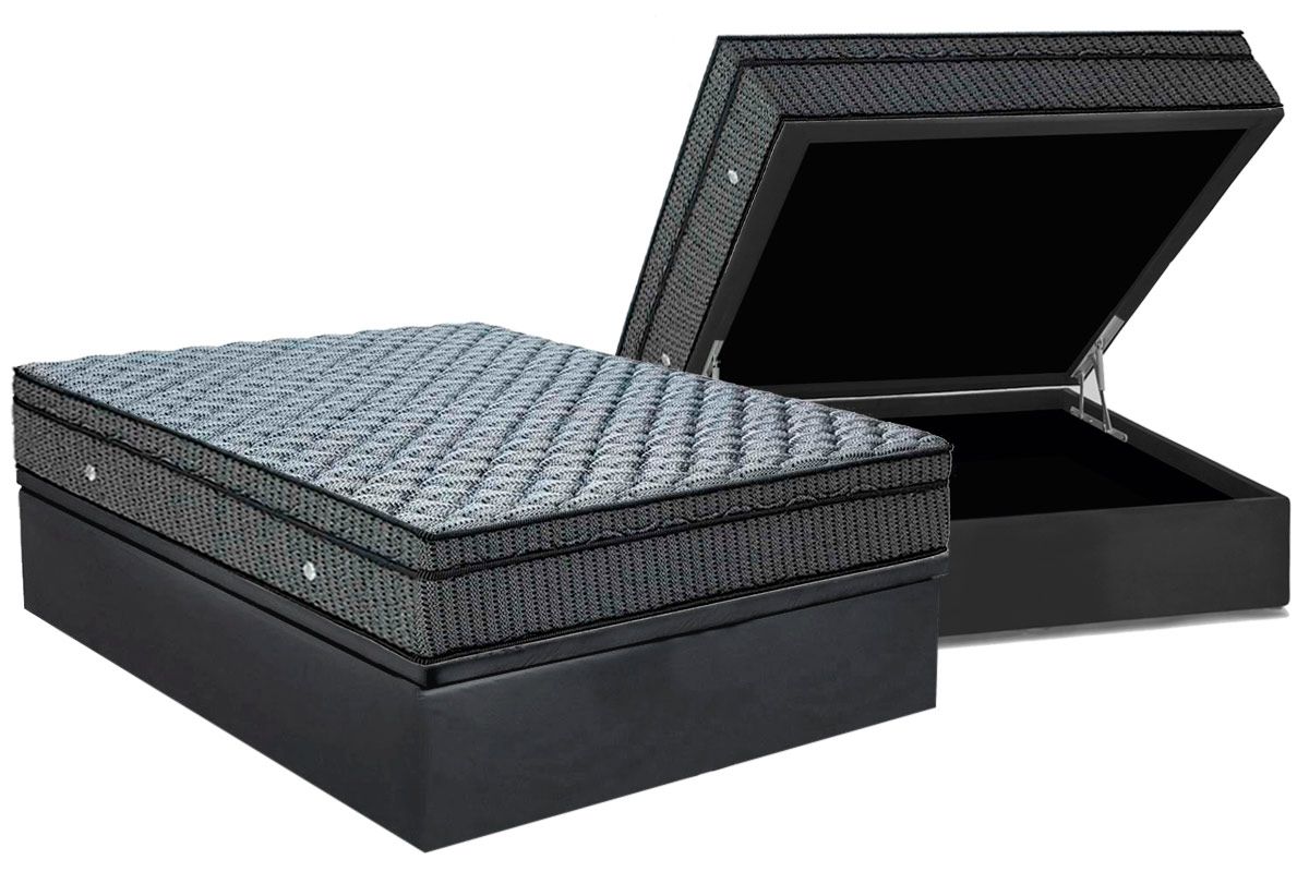 Cama Box Baú CRC +Colchão Molas Orthotel Luxo Ortobom