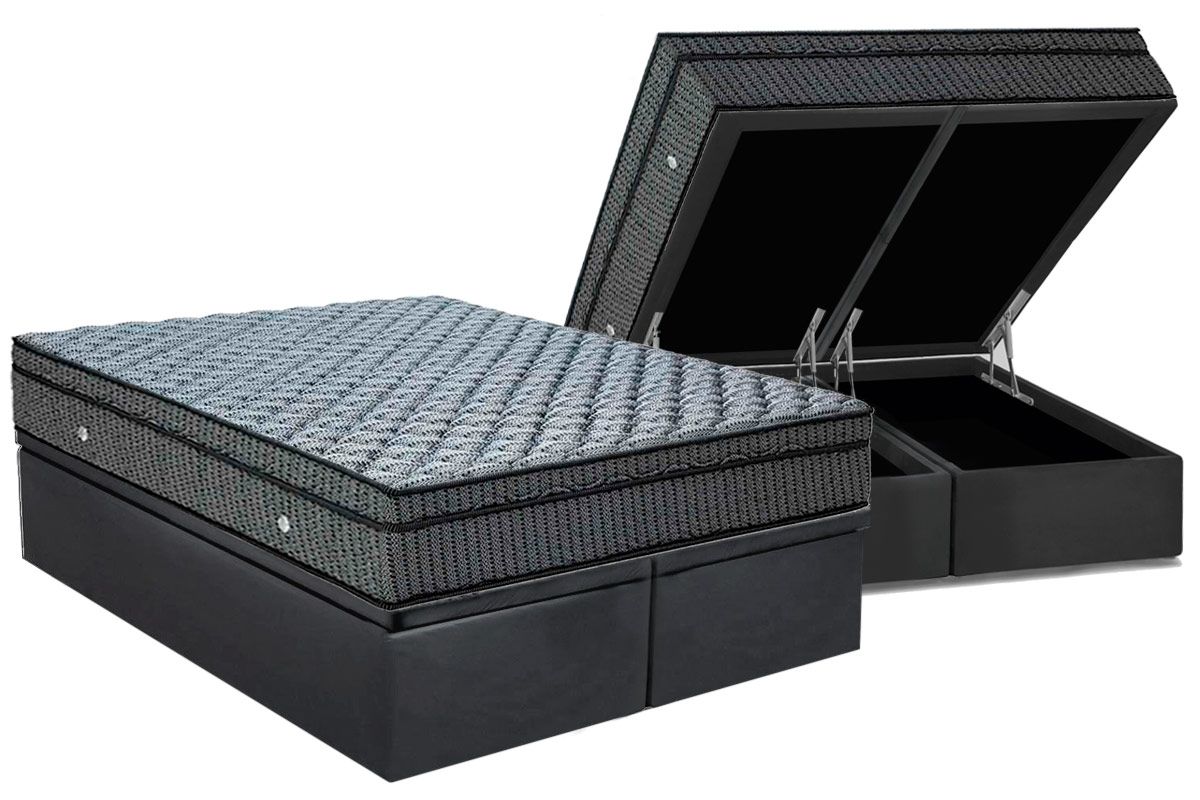 Cama Box Baú CRC +Colchão Molas Orthotel Luxo Ortobom