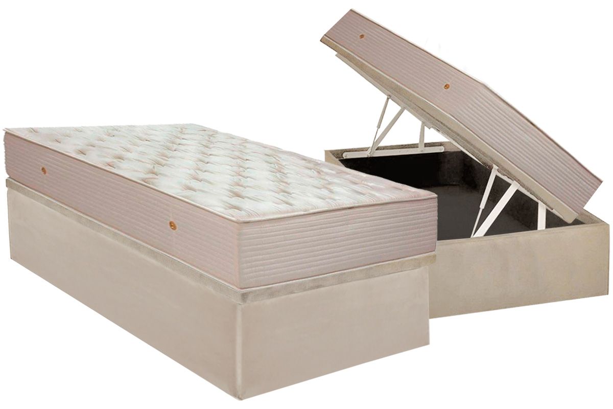 Cama Box Baú CRC +Colchão Molas Orthotel SLX Ortobom