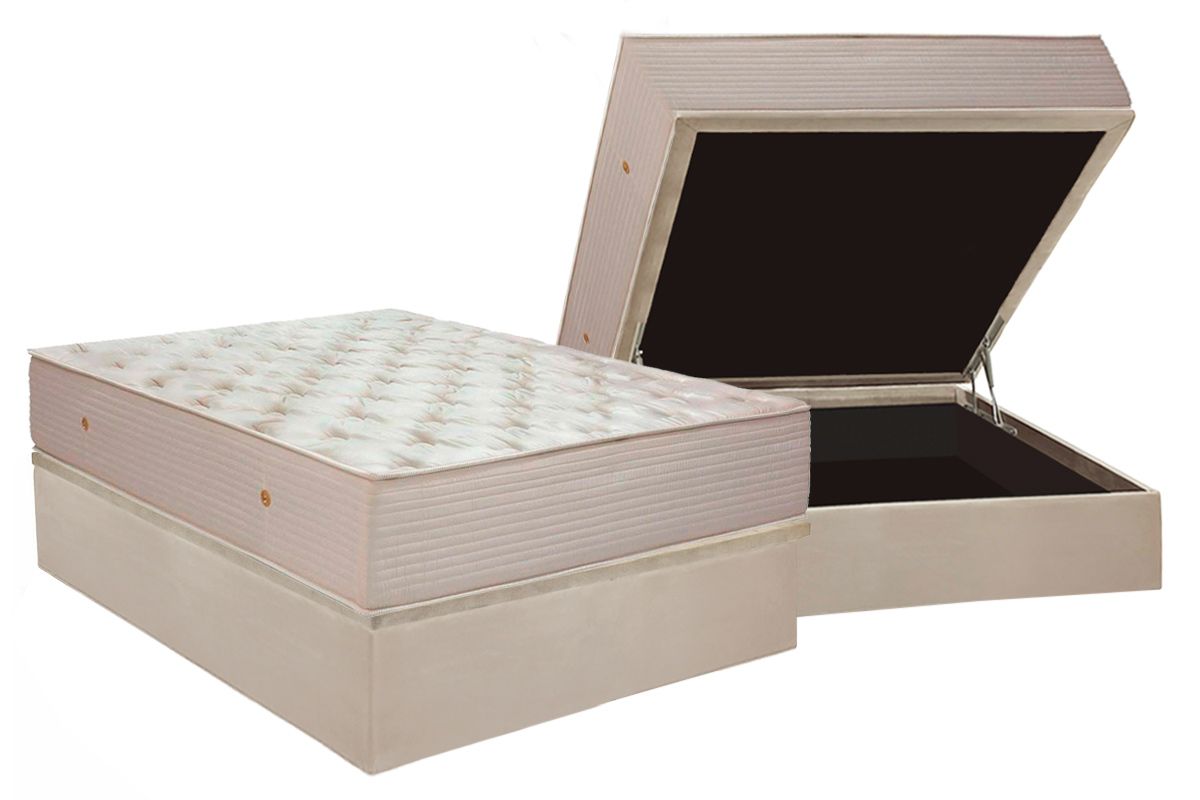 Cama Box Baú CRC +Colchão Molas Orthotel SLX Ortobom