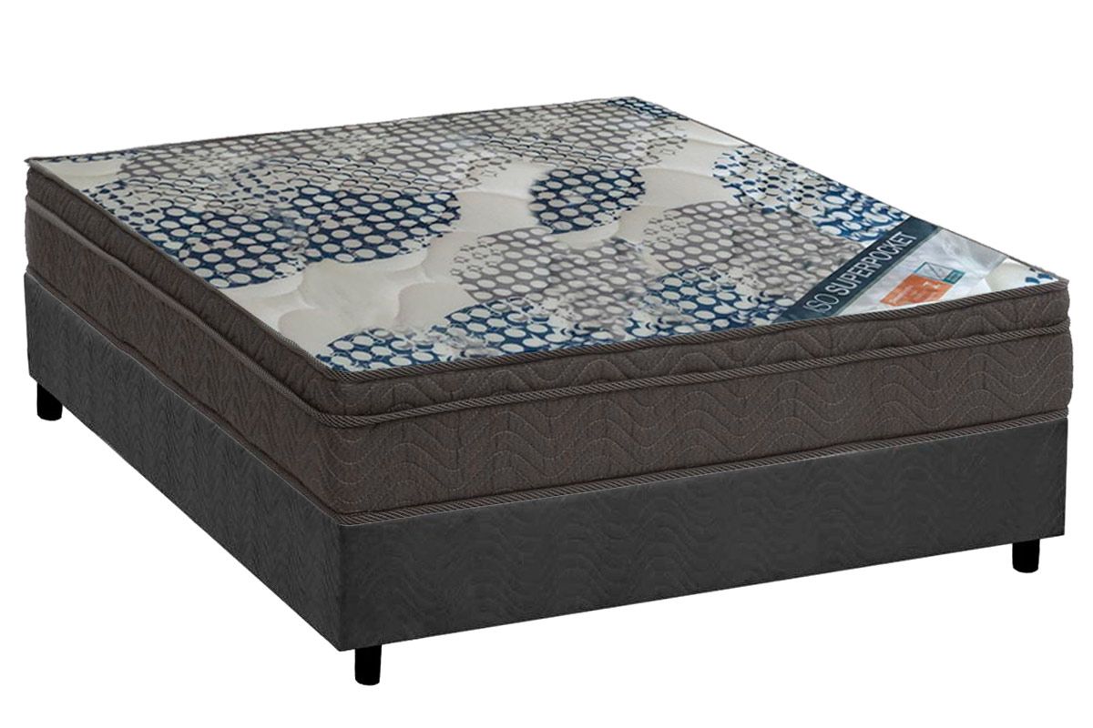 Cama Box CRC +Colchão Molas ISO Ortobom
