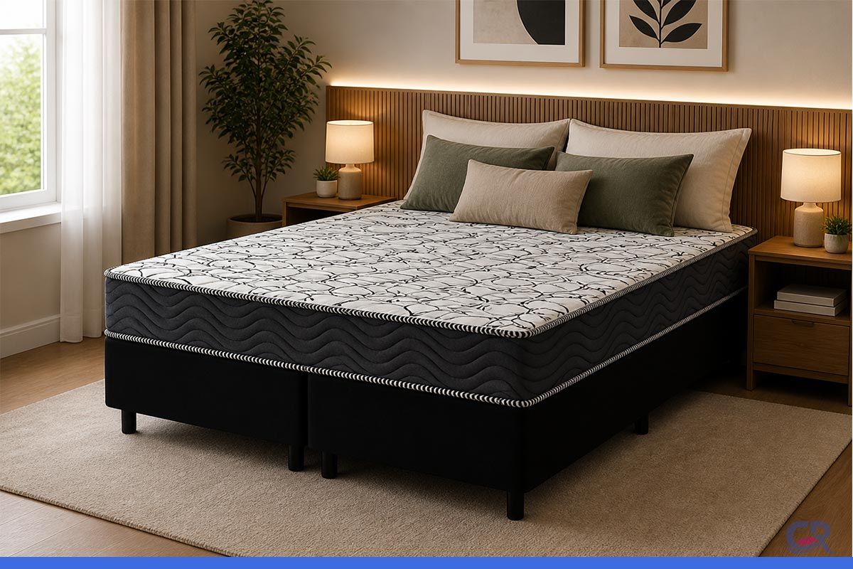 Cama Box CRC +Colchão Ortopédico Airtech150 Ortobom
