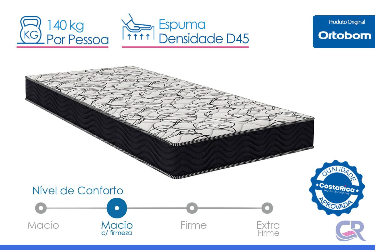 Cama Box Baú CRC +Colchão D45 Airtech 150 Ortobom