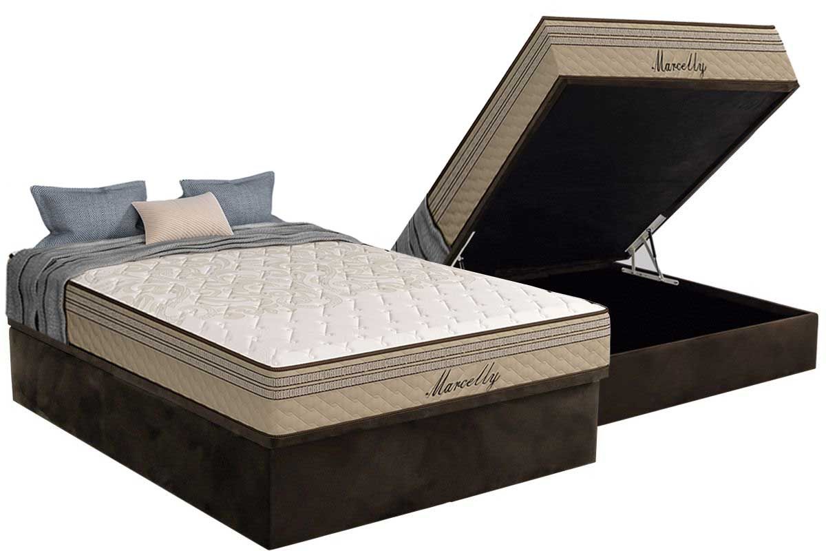 Cama Box Baú CRC +Colchão Molas Marcelly Paropas