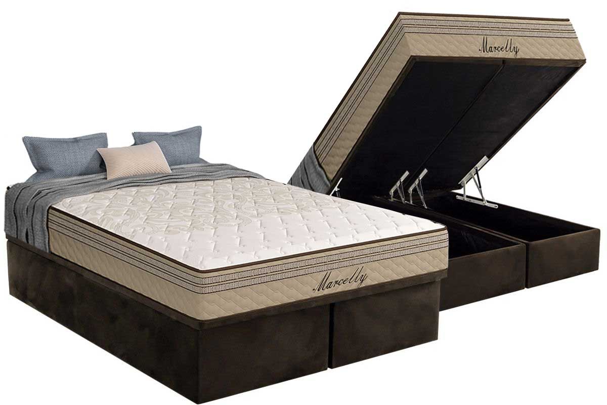 Cama Box Baú CRC +Colchão Molas Marcelly Paropas