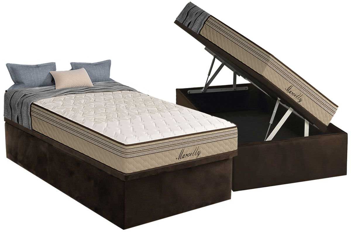 Cama Box Baú CRC +Colchão Molas Marcelly Paropas
