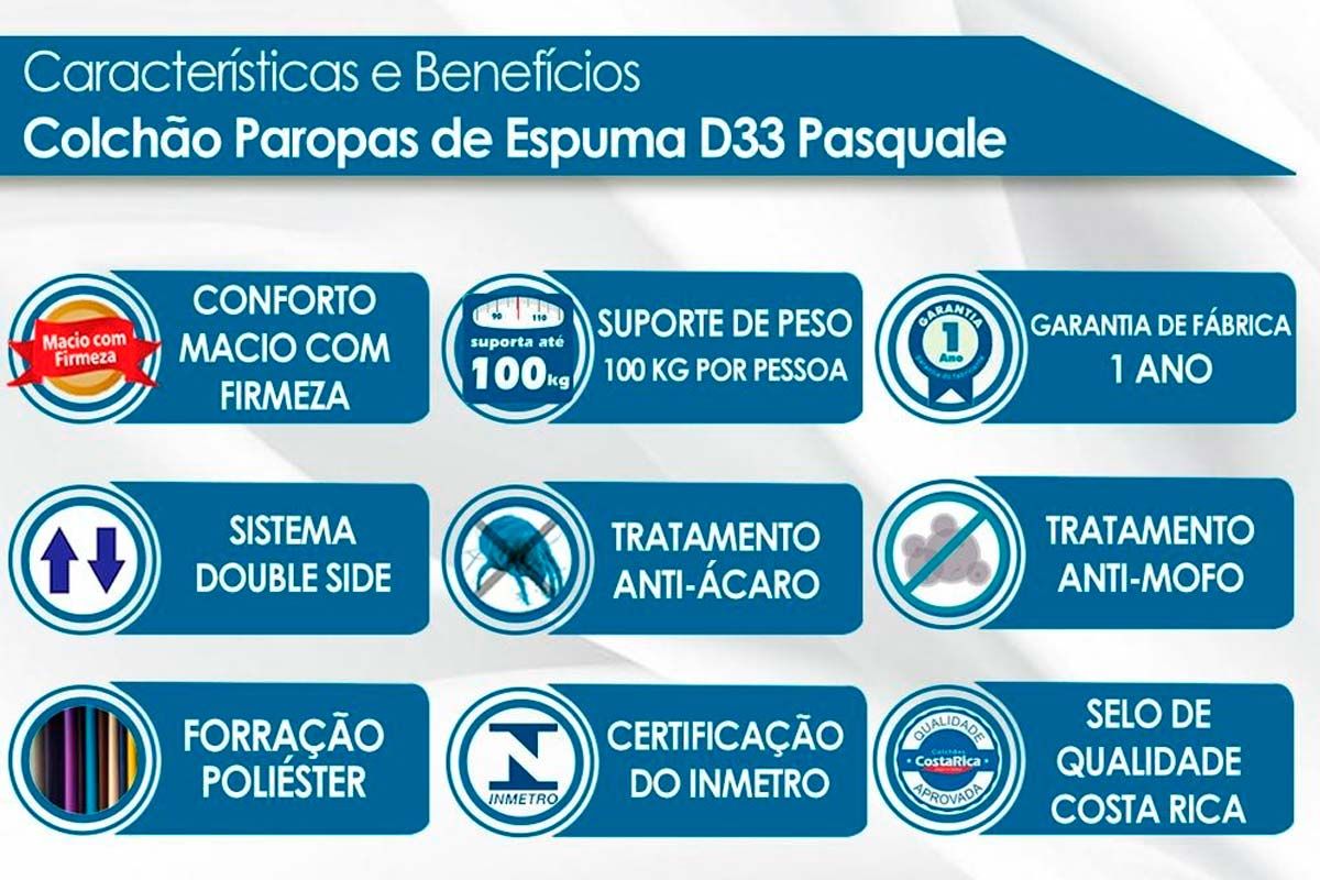 Cama Box Baú CRC +Colchão D33 Pasquale Paropas