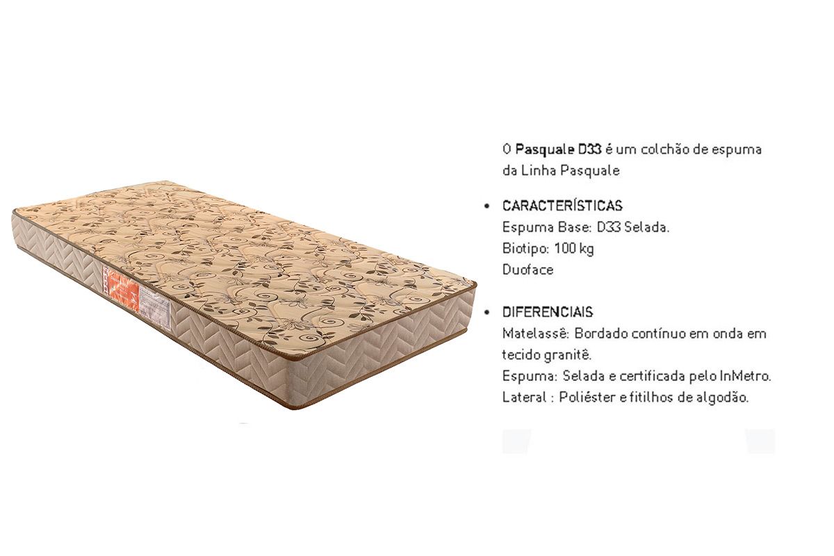 Cama Box Baú CRC +Colchão D33 Pasquale Paropas