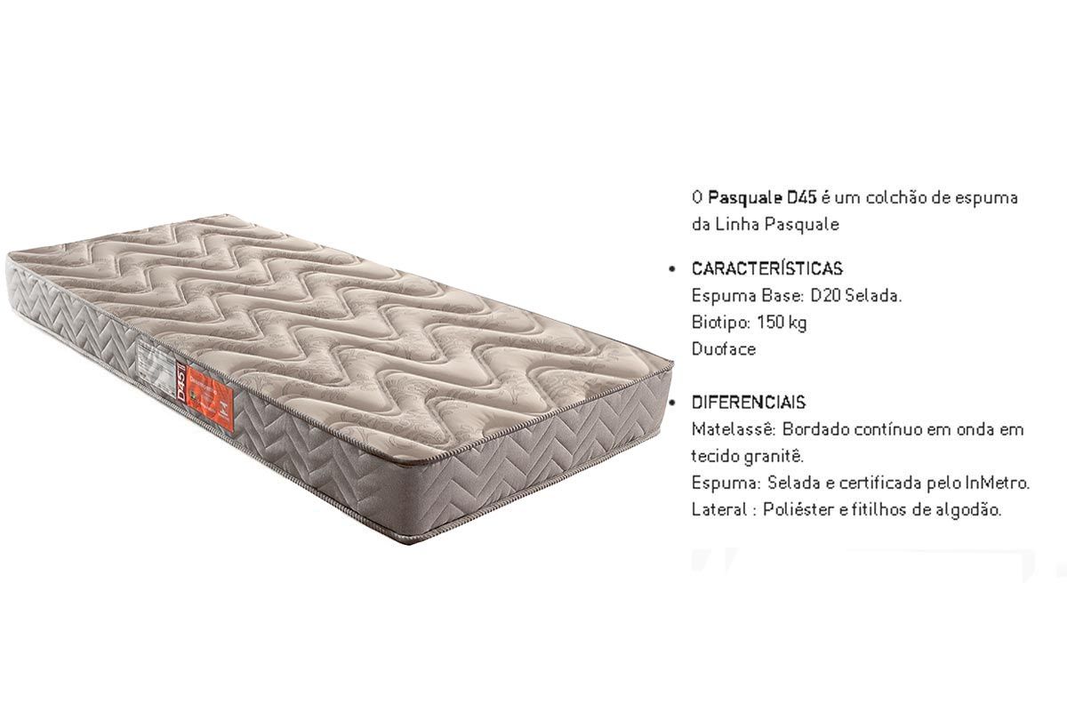 Cama Box Baú CRC +Colchão D45 Pasquale Paropas