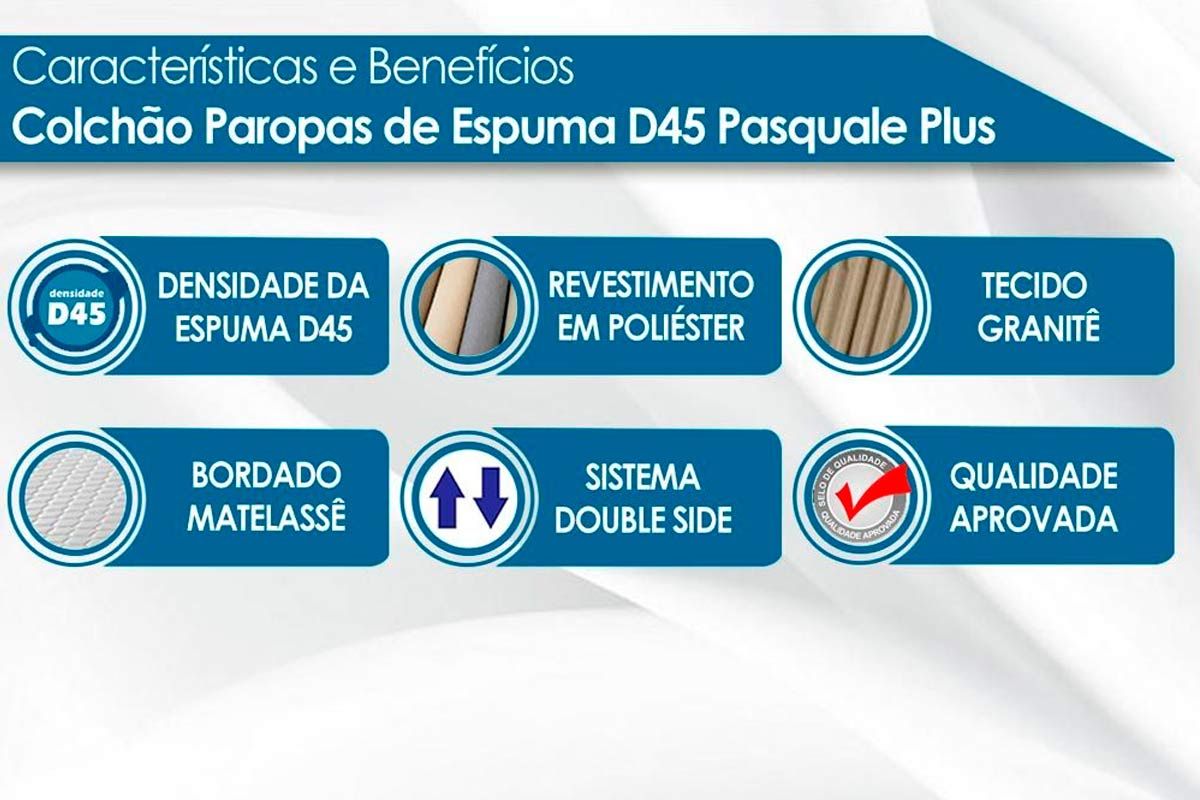 Cama Box Baú CRC +Colchão D45 Pasquale Paropas