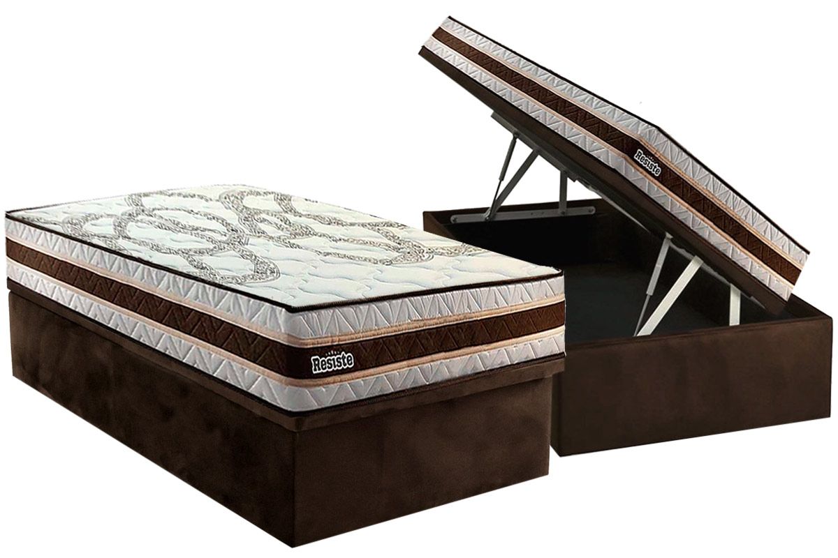 Cama Box Baú CRC +Colchão Ortopédico Resiste Paropas
