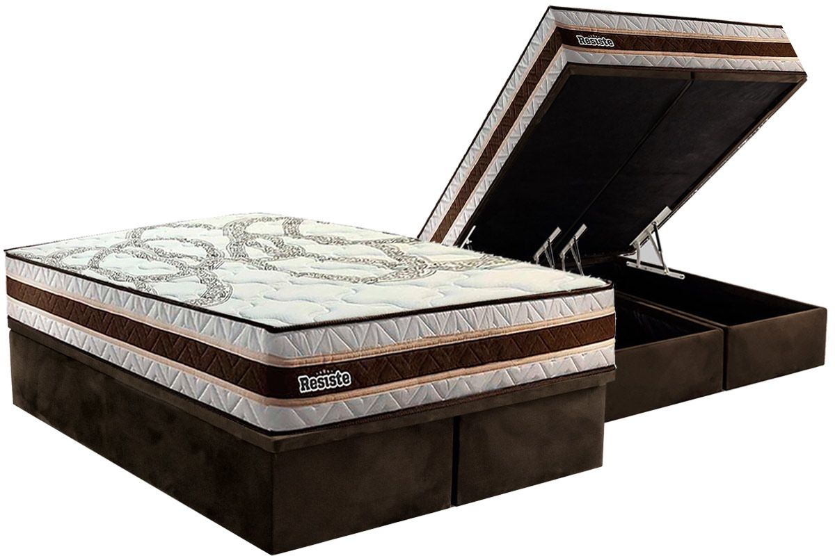 Cama Box Baú CRC +Colchão Ortopédico Resiste Paropas