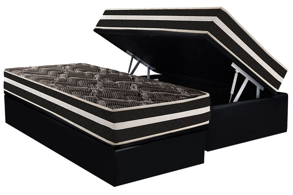 Cama Box Baú CRC +Colchão Ortopédico Master Paropas