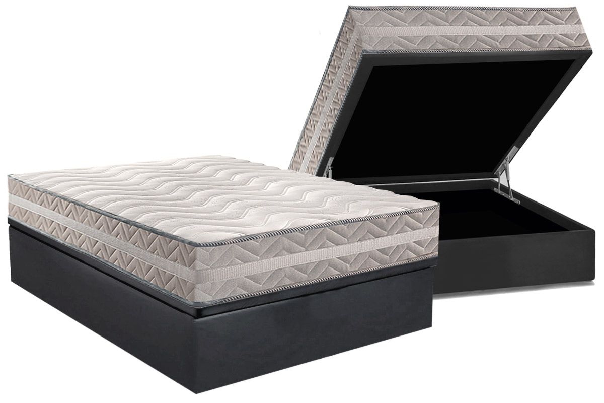 Cama Box Baú CRC +Colchão Ortopédico Master Paropas