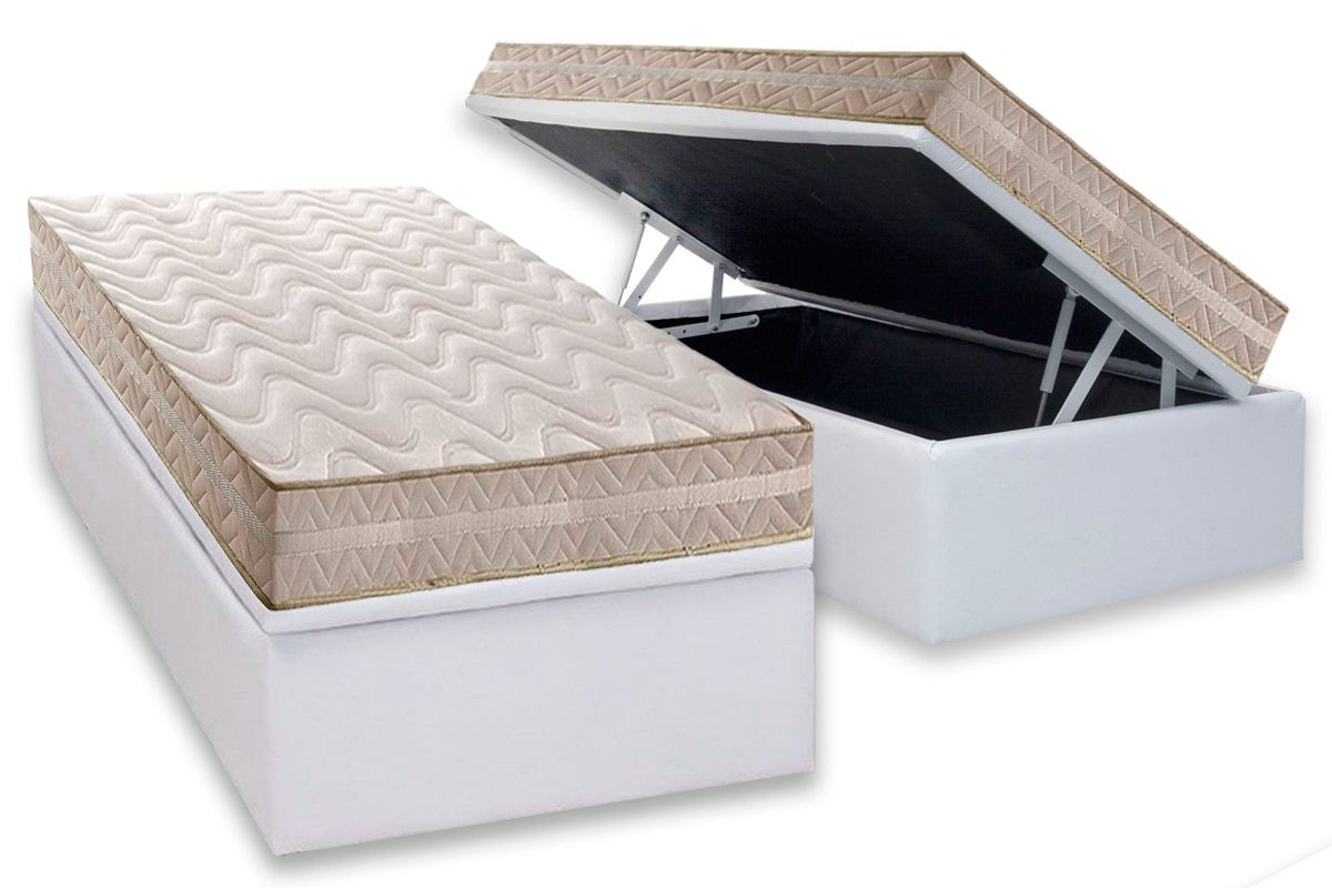 Cama Box Baú CRC +Colchão Ortopédico Master Paropas