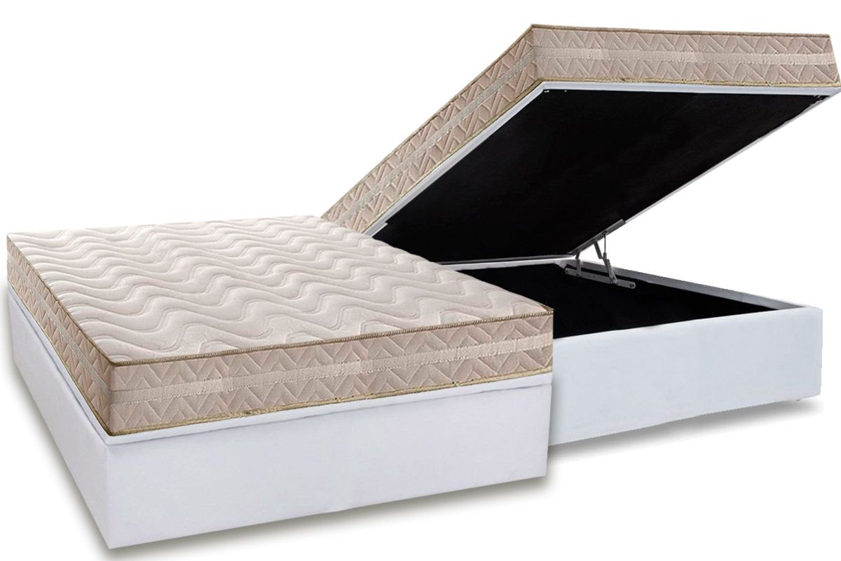 Cama Box Baú CRC +Colchão Ortopédico Master Paropas