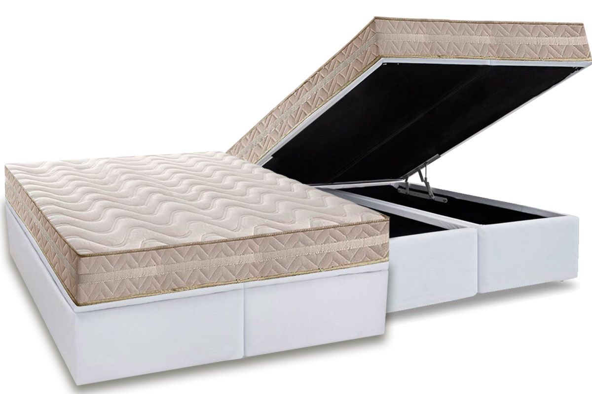 Cama Box Baú CRC +Colchão Ortopédico Master Paropas