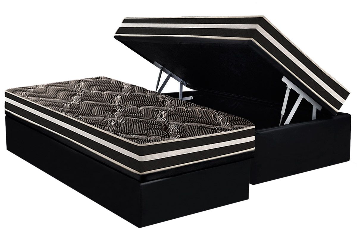 Cama Box Baú CRC +Colchão Ortopédico Master Paropas
